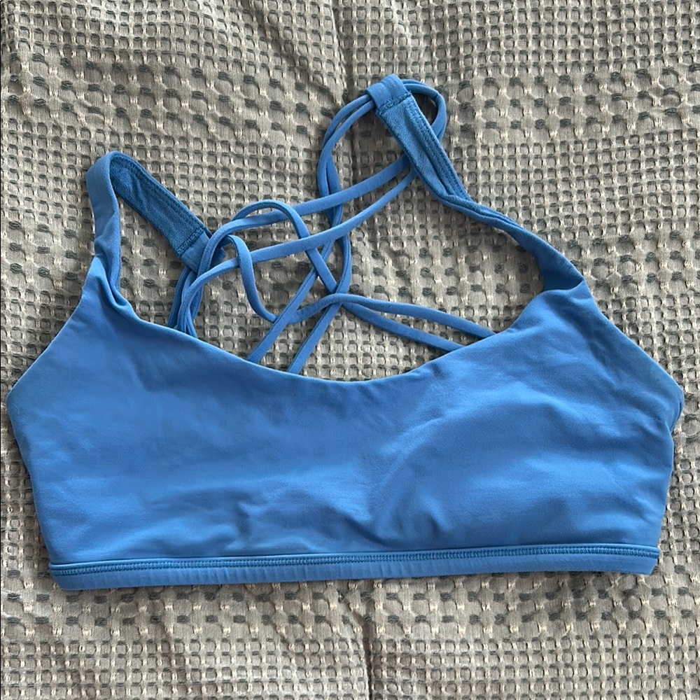 Blue Strappy Lululemon Sports Bra